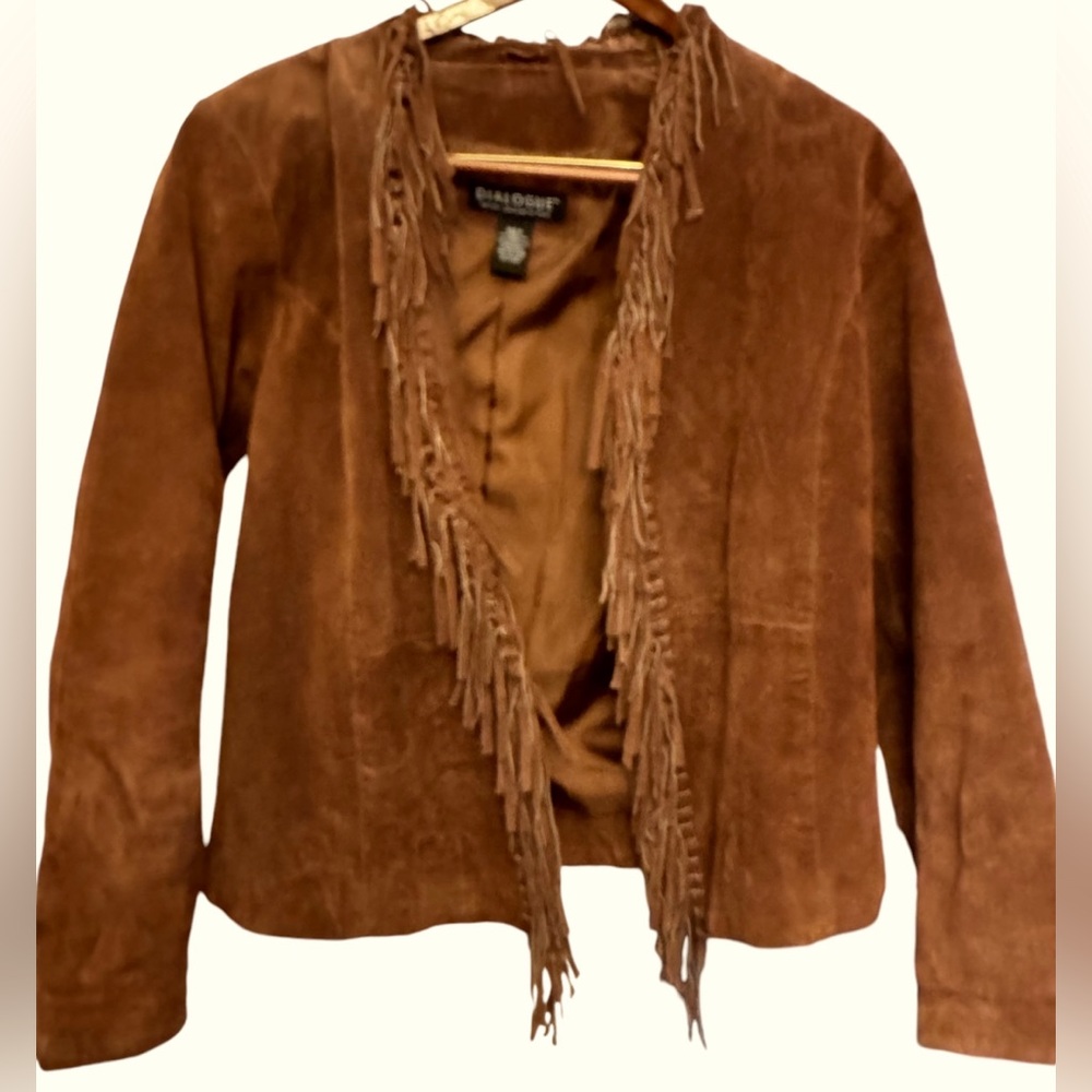 Womens suede jacket with fringe M - Picture 1 of 2
